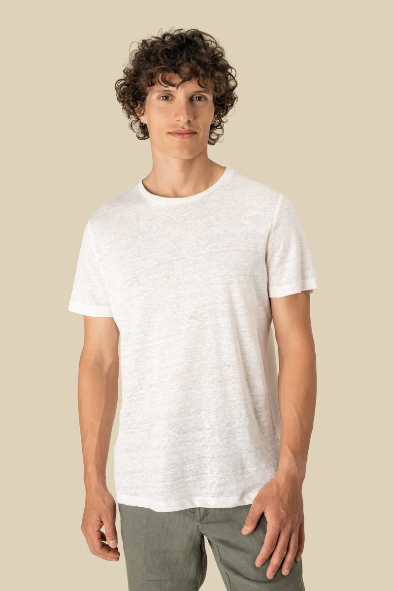T-shirt en lin col rond