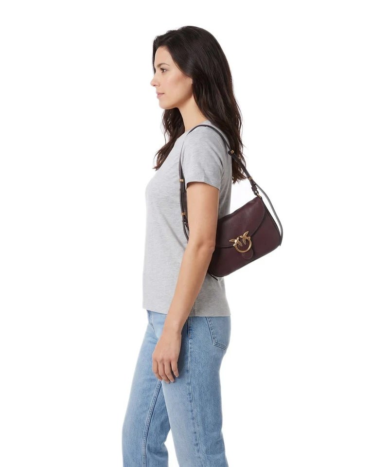 Pinko Love Mini Sac porté épaule burgundy/gold
