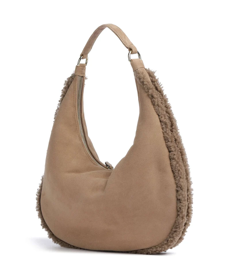 Abro Shearling Nana Small Sac fourre-tout cappuccino