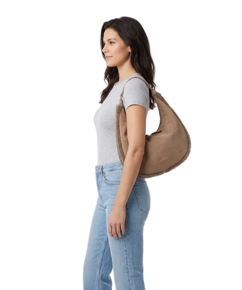 Abro Shearling Nana Small Sac fourre-tout cappuccino