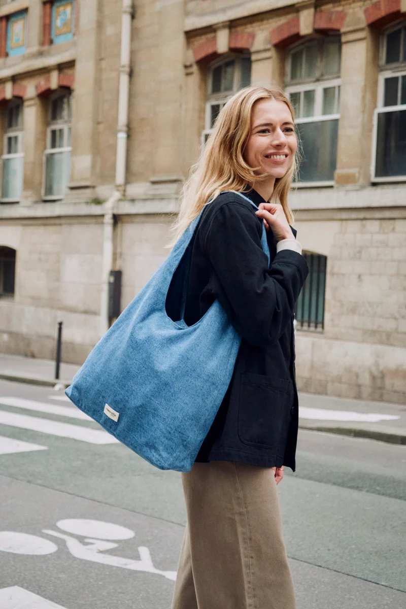Richelieu le sac hobo - Denim Clair recyclé
