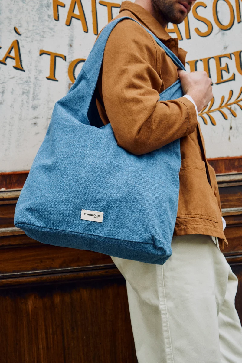 Richelieu le sac hobo - Denim Clair recyclé