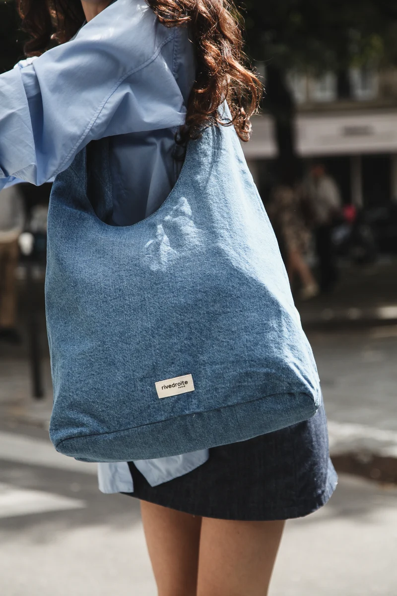 Richelieu le sac hobo - Denim Clair recyclé