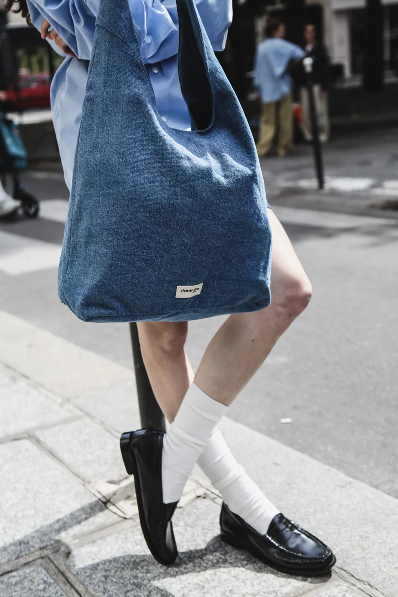 Richelieu le sac hobo - Denim Clair recyclé