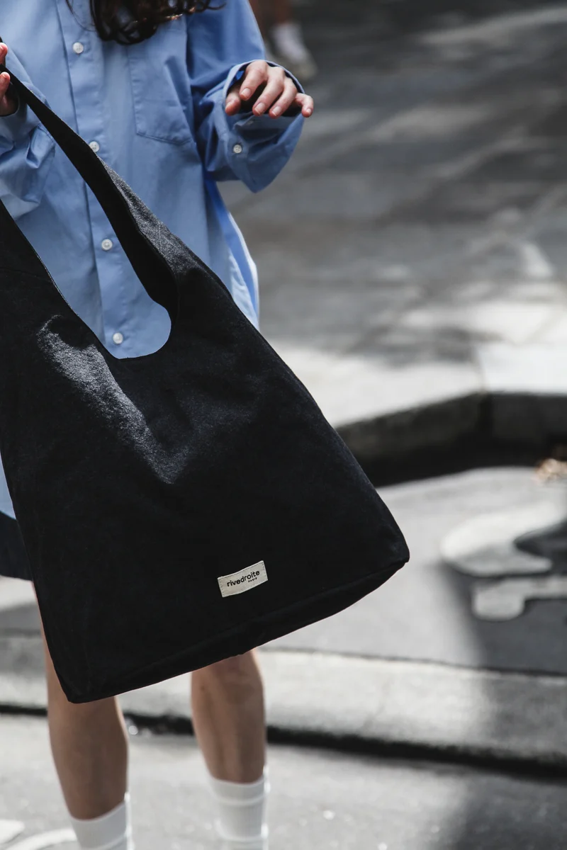 Richelieu le sac hobo - Polycoton Recyclé Noir
