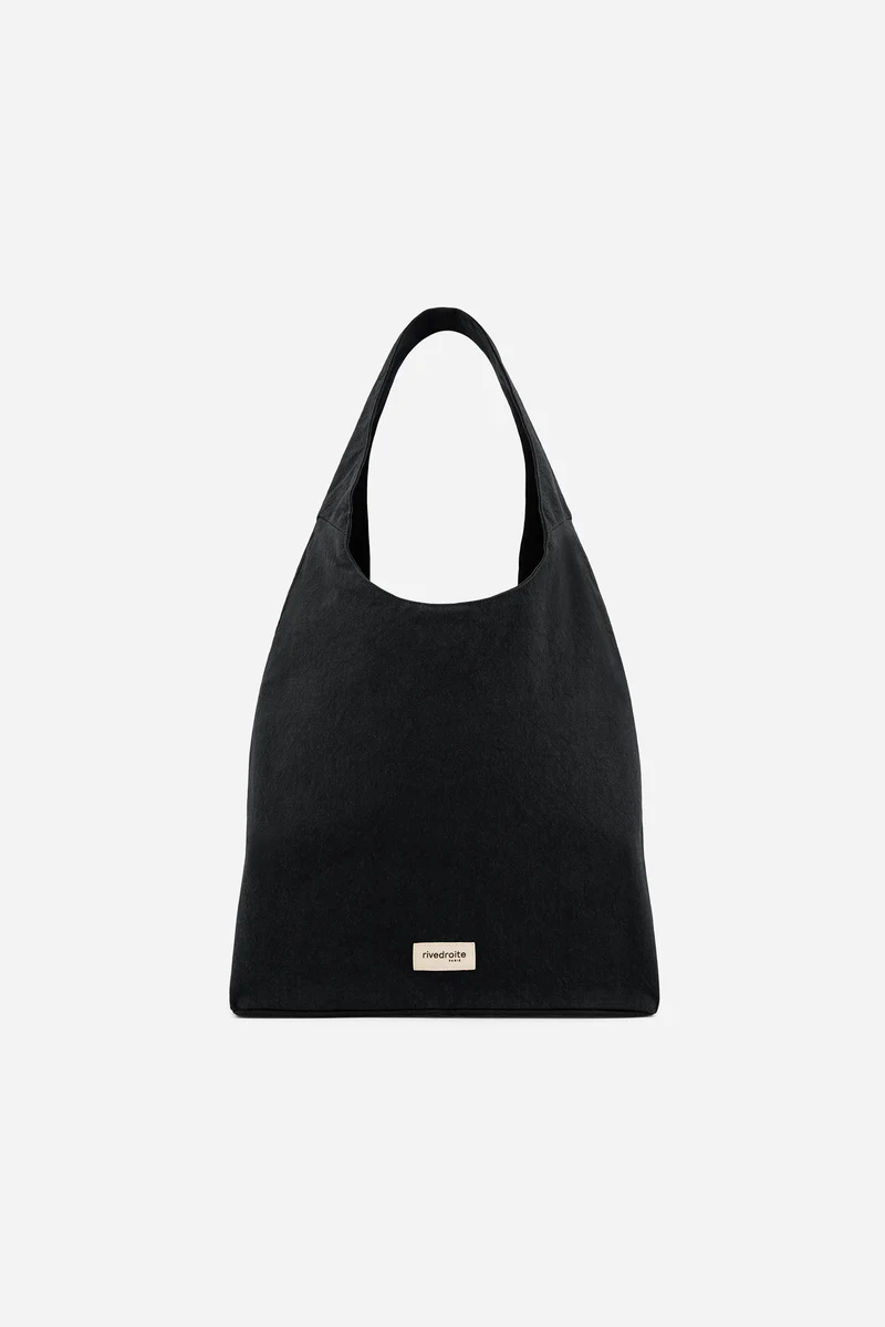 Richelieu le sac hobo - Polycoton Recyclé Noir
