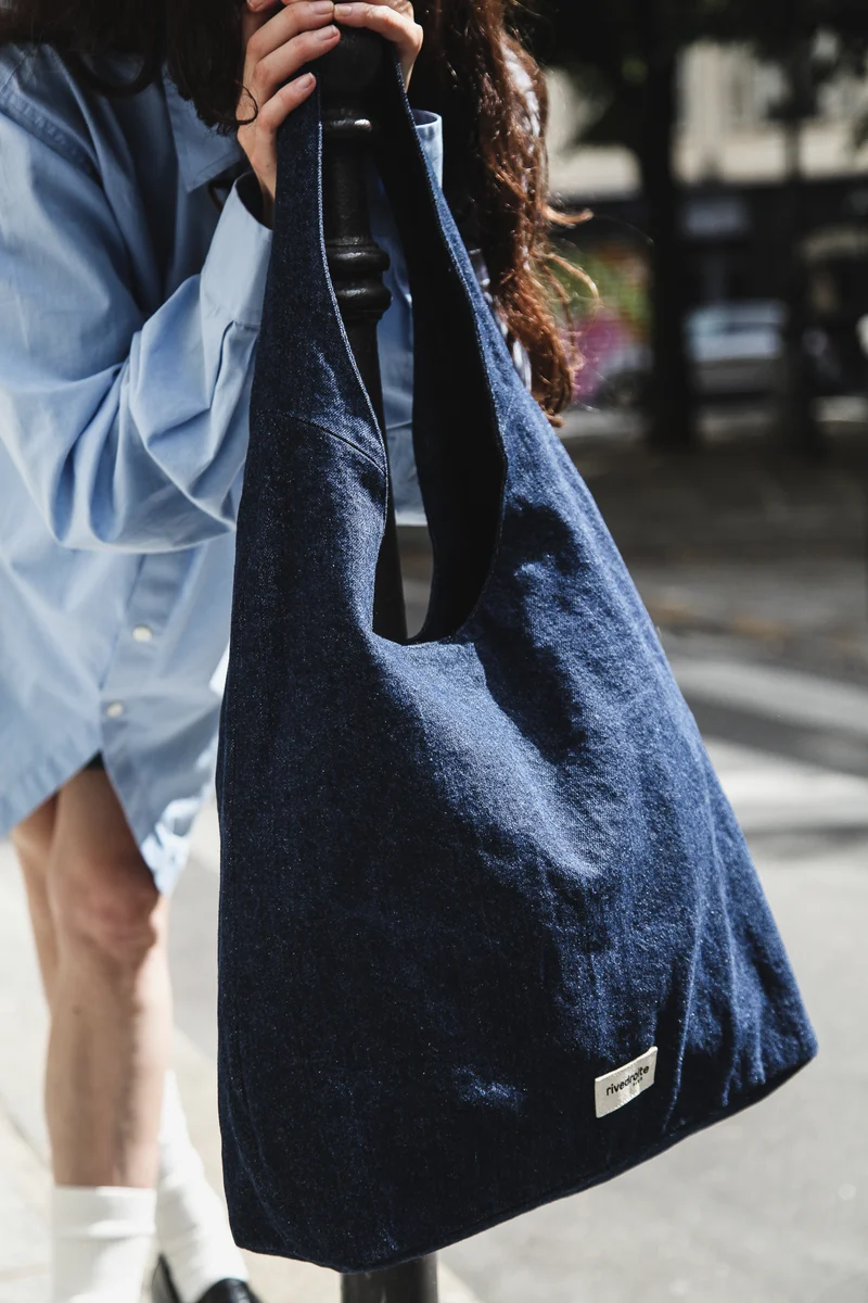 Richelieu le sac hobo - Denim Brut recyclé