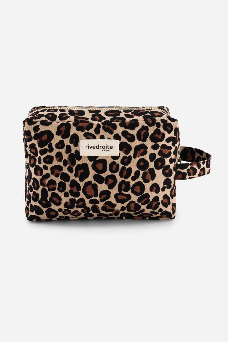 Tournelles la trousse XL - Coton recyclé Léopard Beige