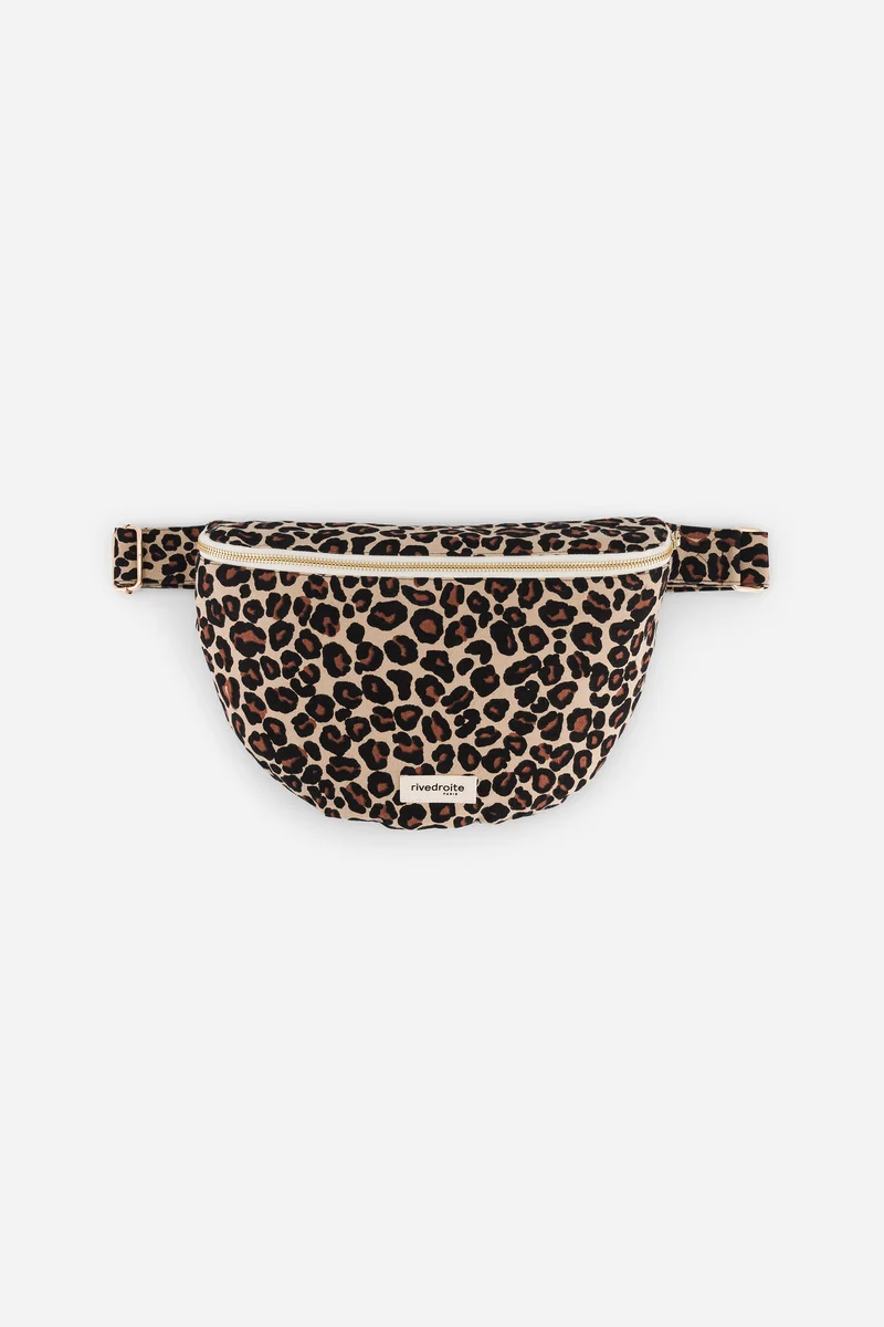 Custine XL le sac banane - Coton recyclé Léopard Beige