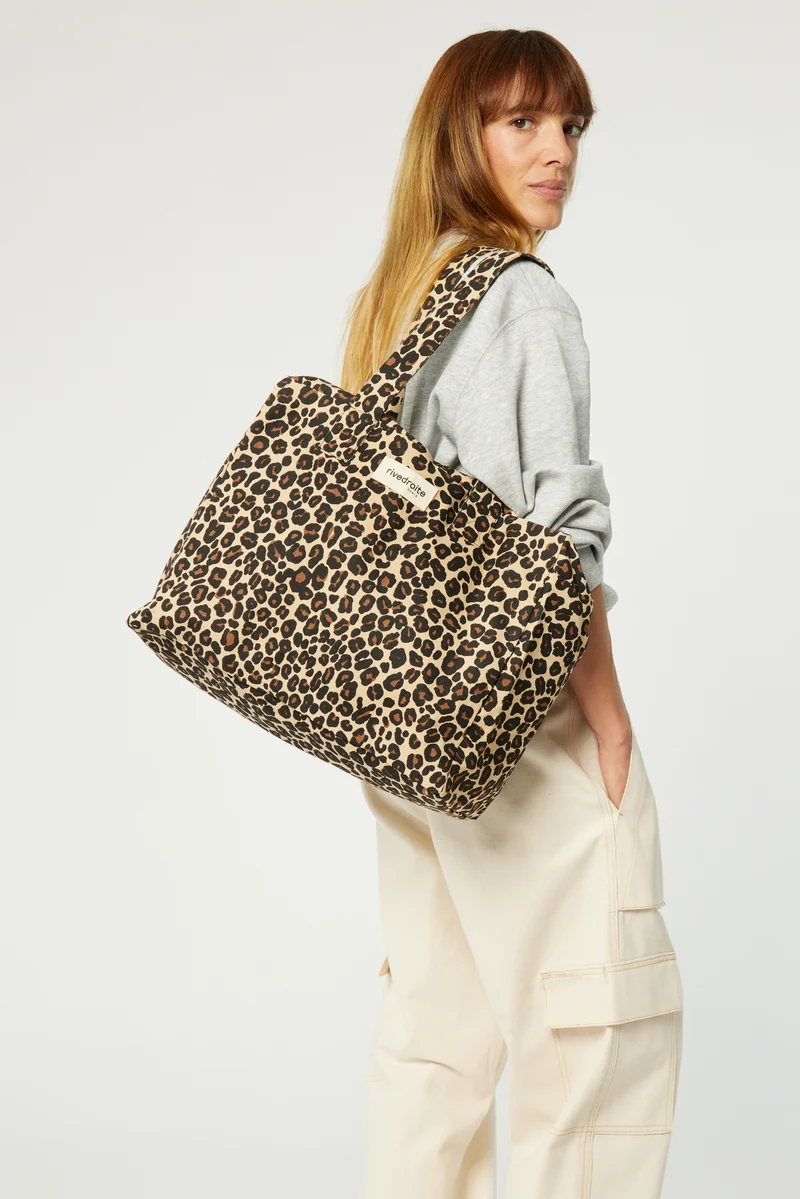Célestins le sac 24 heures - Coton recyclé Léopard Beige