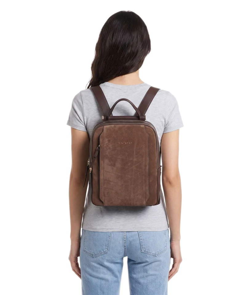Piquadro W92T Sac à dos suede dark brown