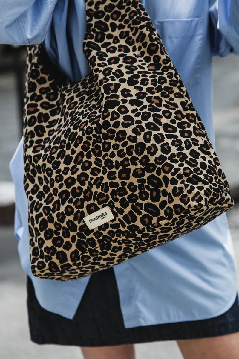 Richelieu le sac hobo - Polycoton Recyclé Léopard Beige
