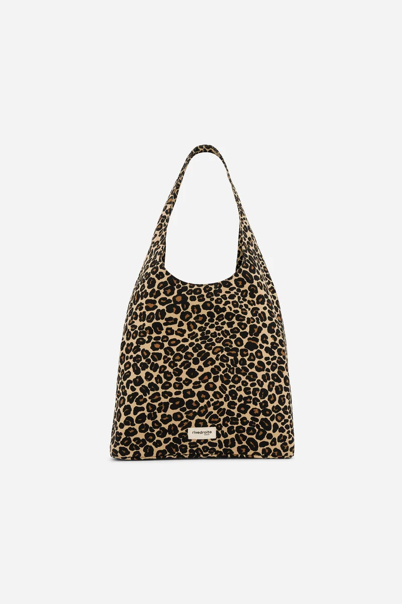 Richelieu le sac hobo - Polycoton Recyclé Léopard Beige