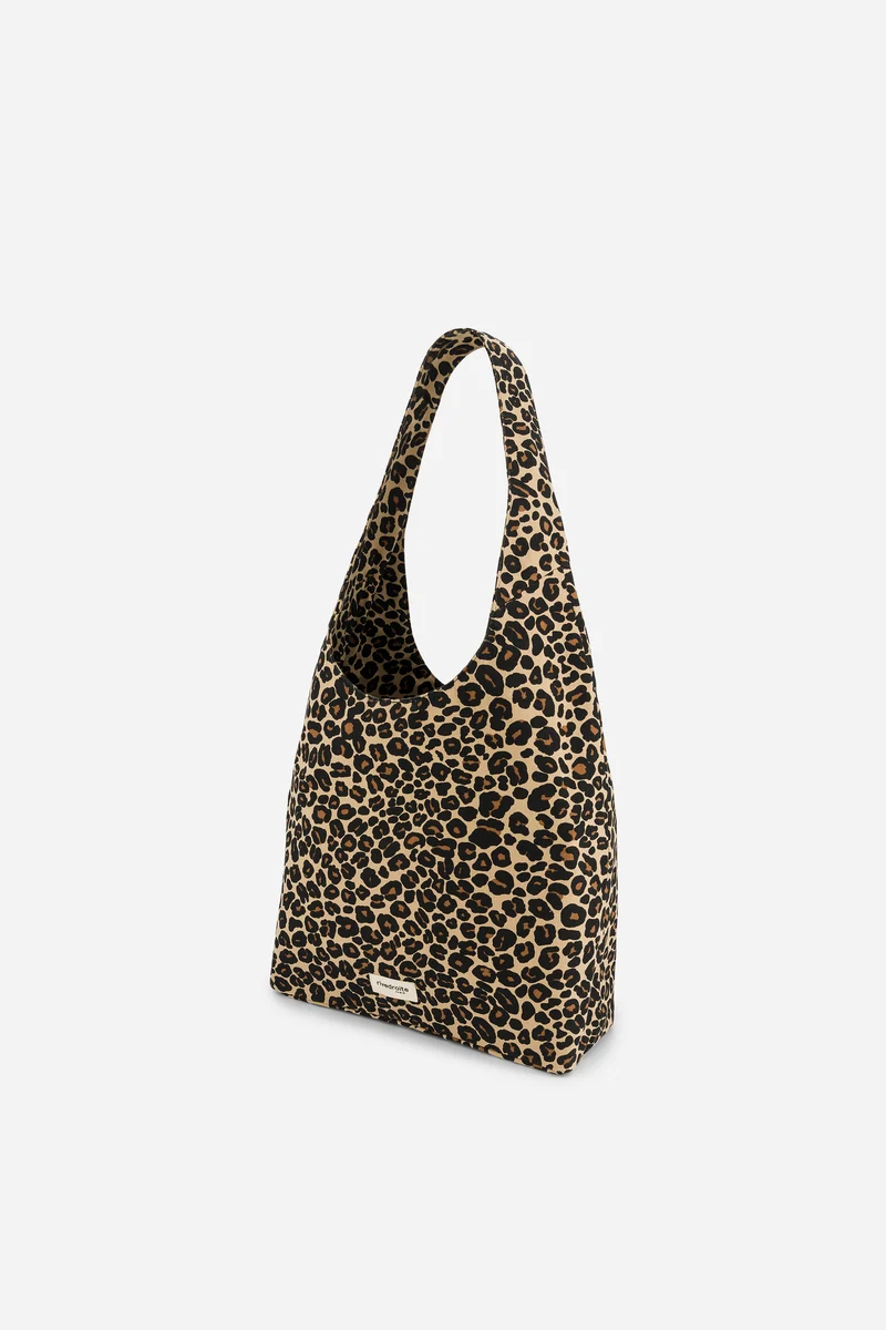Richelieu le sac hobo - Polycoton Recyclé Léopard Beige