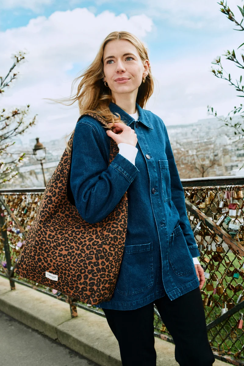 Richelieu le sac hobo - Polycoton Recyclé Léopard