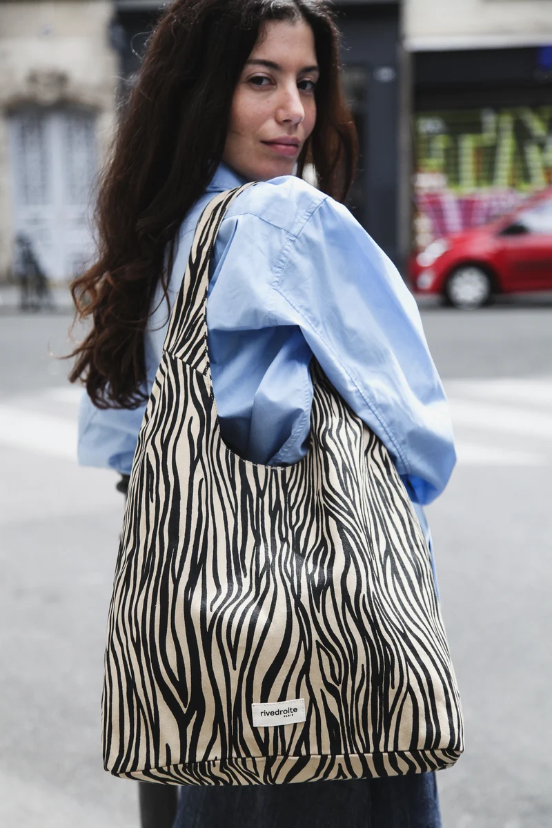 Richelieu le sac hobo - Polycoton Recyclé Zèbre