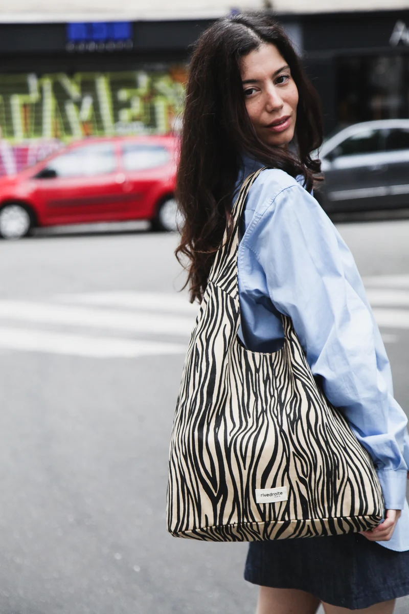 Richelieu le sac hobo - Polycoton Recyclé Zèbre