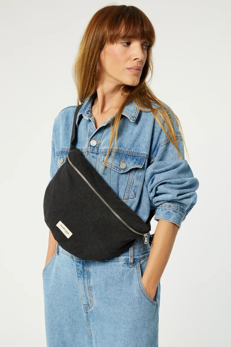 Custine XL le sac banane - Coton recyclé Noir