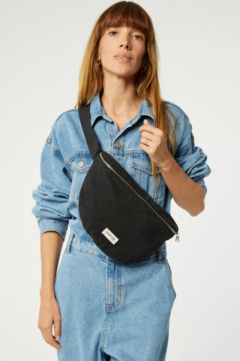 Custine XL le sac banane - Coton recyclé Noir