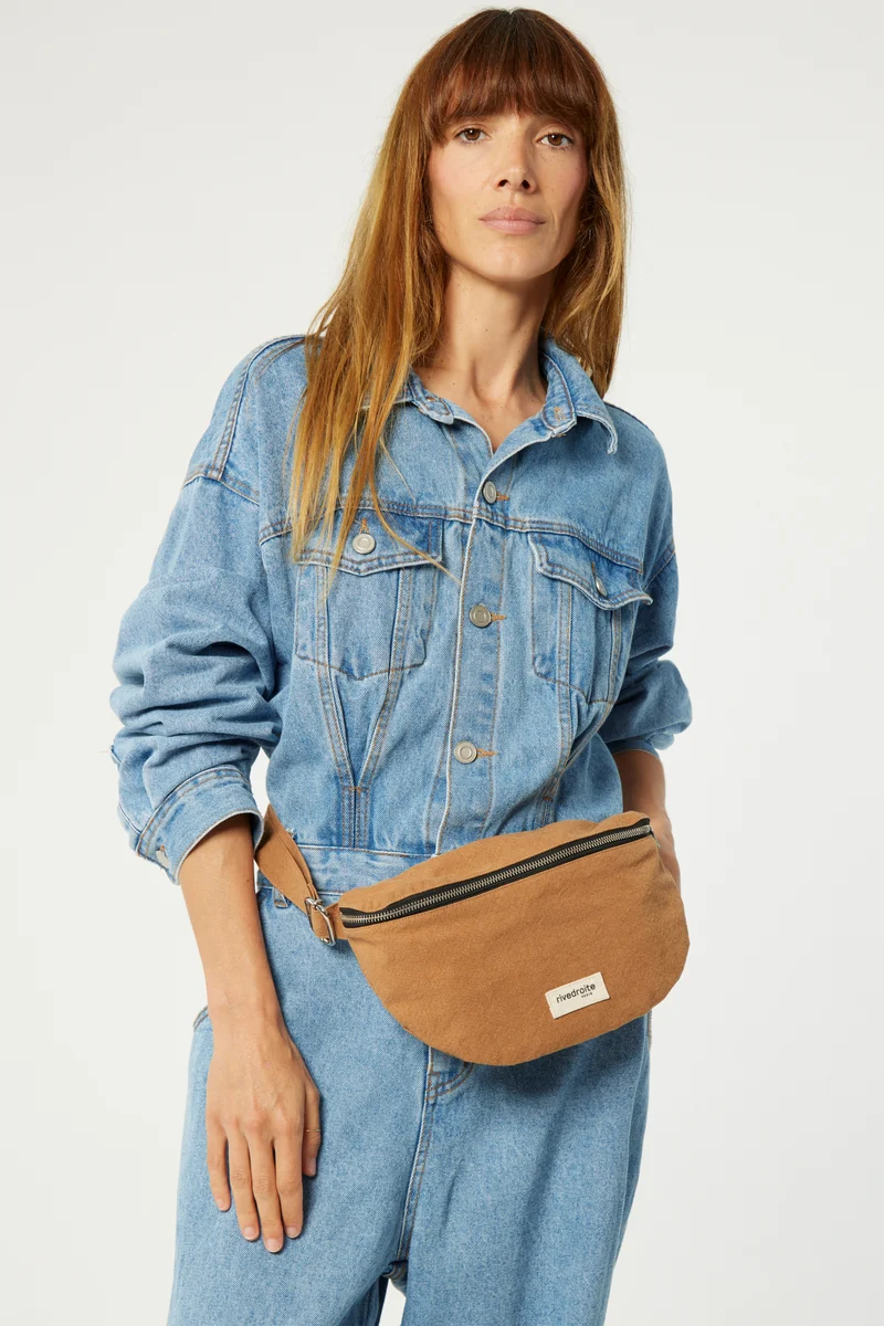 Custine le sac banane - Coton recyclé Camel