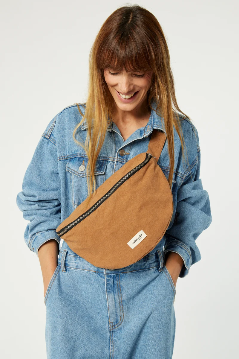 Custine XL le sac banane - Coton recyclé Camel