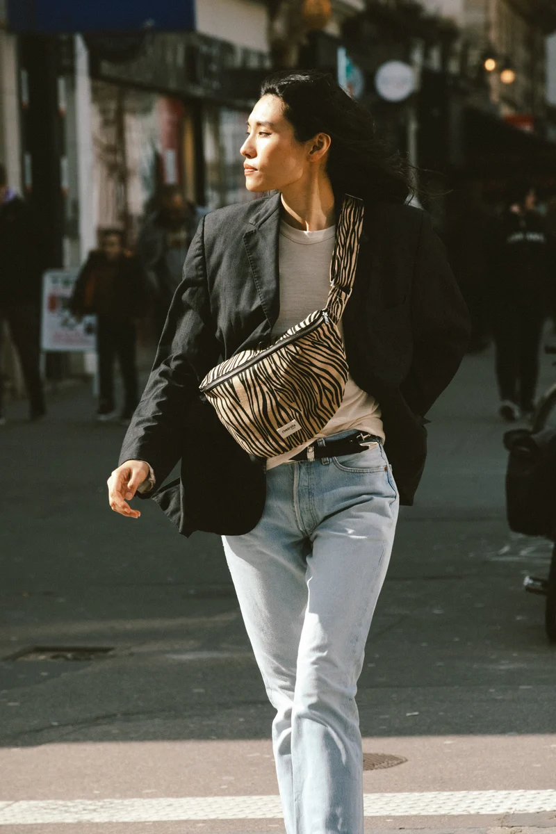 Custine XL le sac banane - Coton recyclé Zèbre