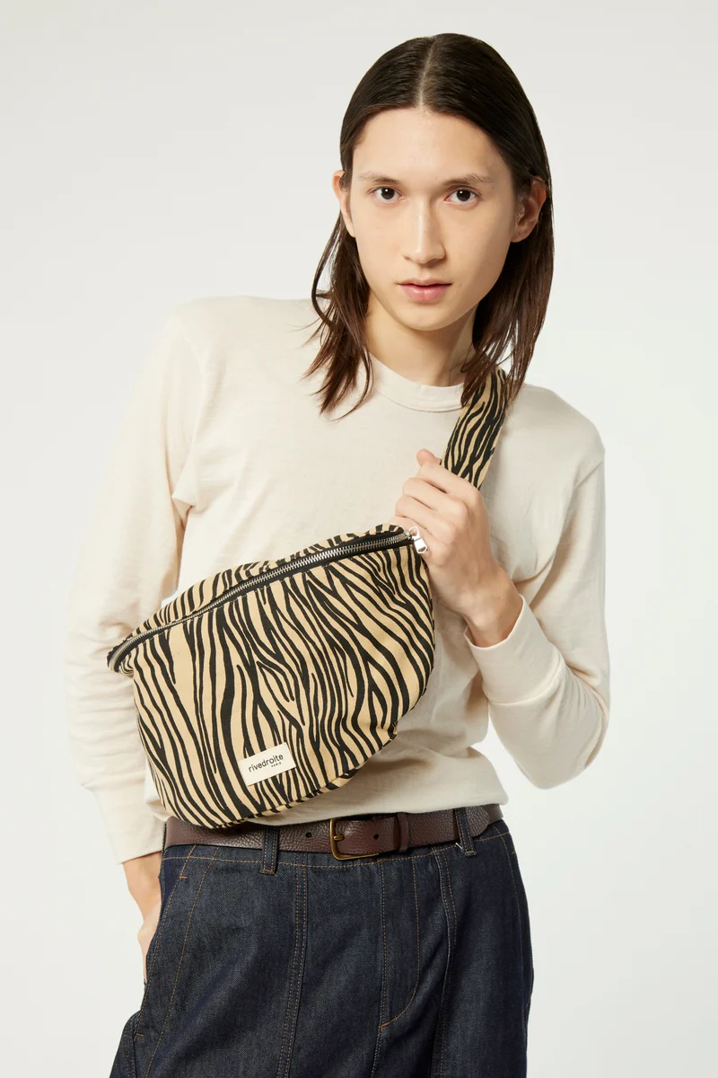 Custine XL le sac banane - Coton recyclé Zèbre