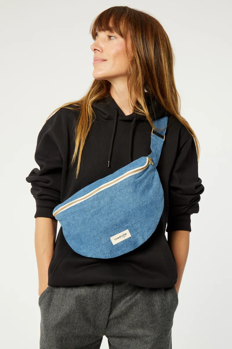 Custine XL le sac banane - Denim Clair recyclé