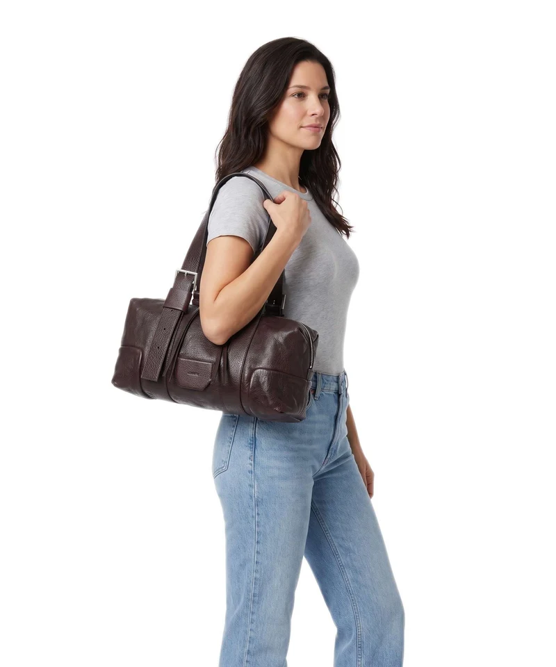 AllSaints Ares Sac porté épaule burnt umber red/silver