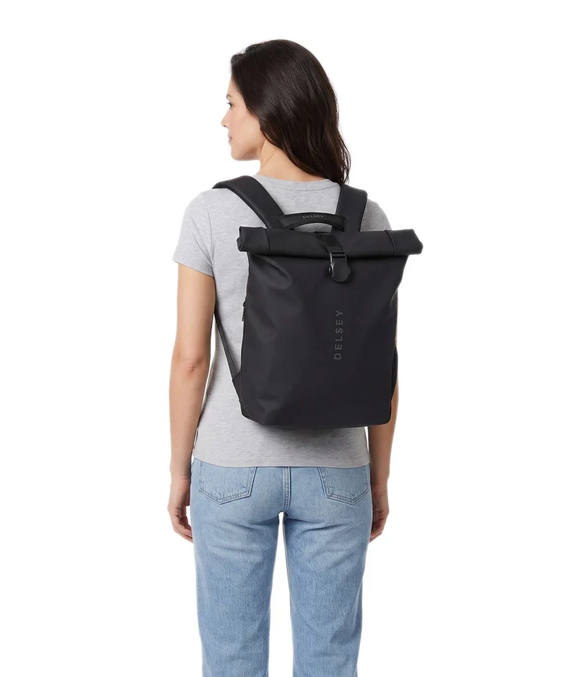Delsey Paris Turenne Soft Sac à dos roll-top black