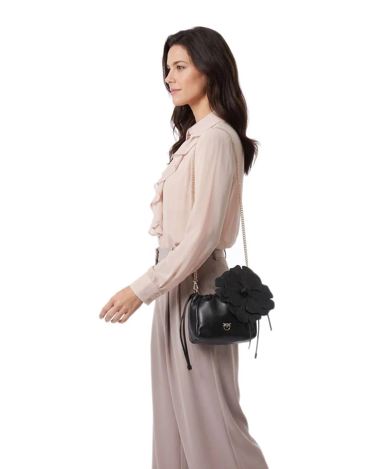 Pinko Flower Sac seau nero/limousine/oro