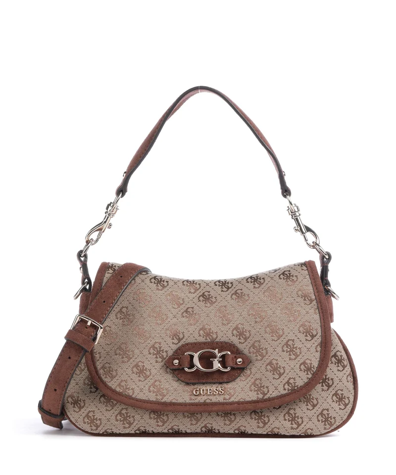 Guess Samantha Sac porté épaule latte logo/brown