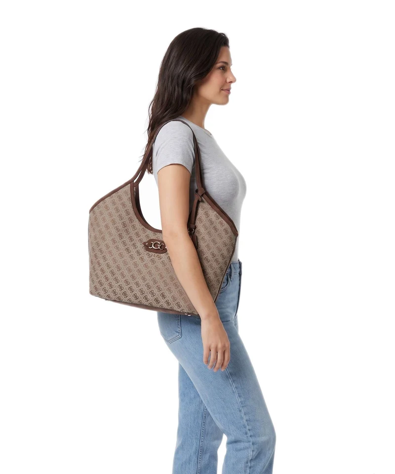 Guess Samantha Girlfriend Cabas latte logo/brown