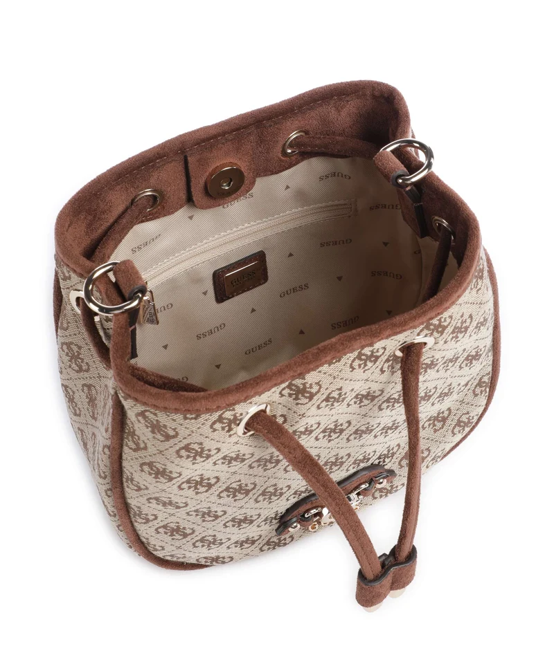 Guess Samantha Mini Sac seau latte logo/brown