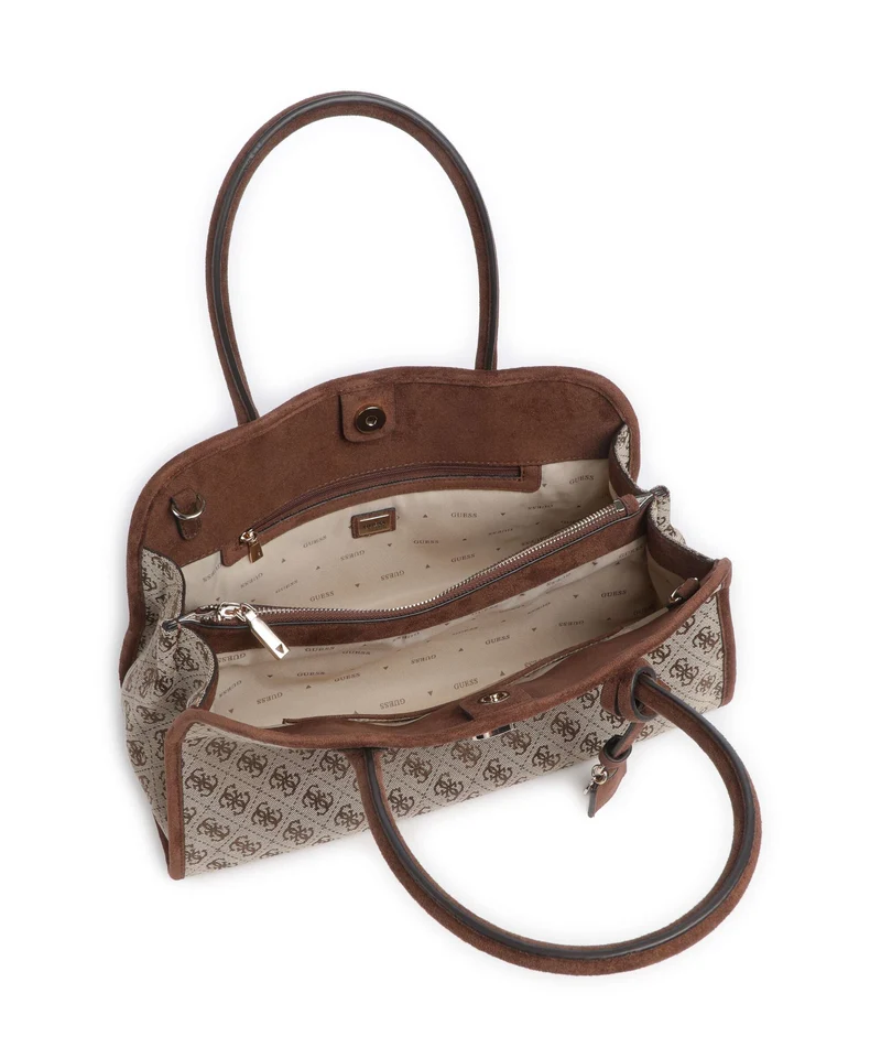 Guess Samantha Girlfriend Sac à main latte logo/brown