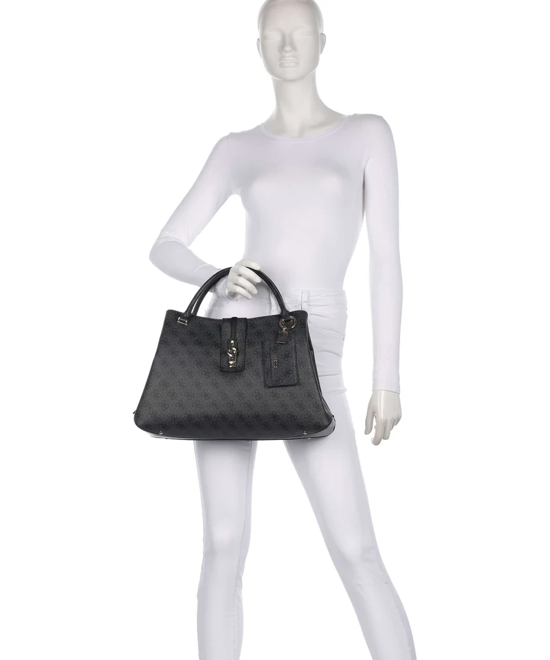 Guess Yvonne Girlfriend Logo Sac à main coal logo