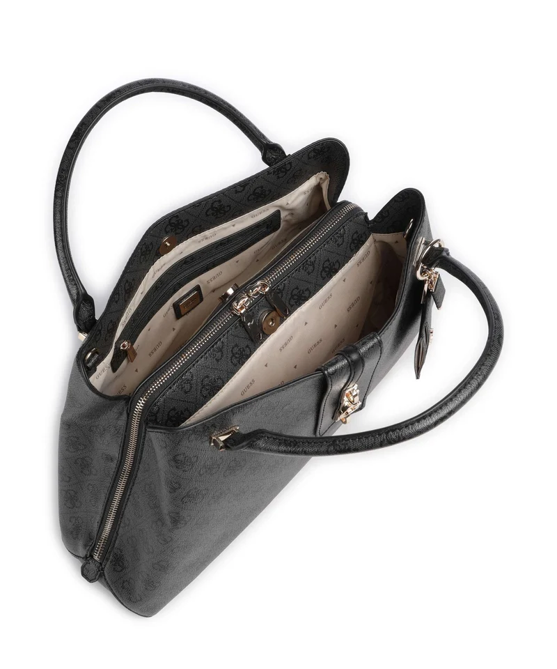 Guess Yvonne Girlfriend Logo Sac à main coal logo