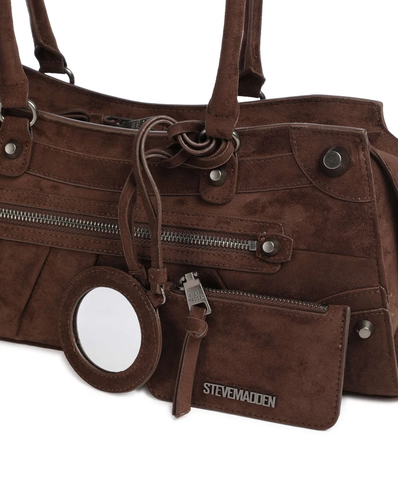 Steve Madden BRAVYN-S Sac porté épaule chocolate/silver