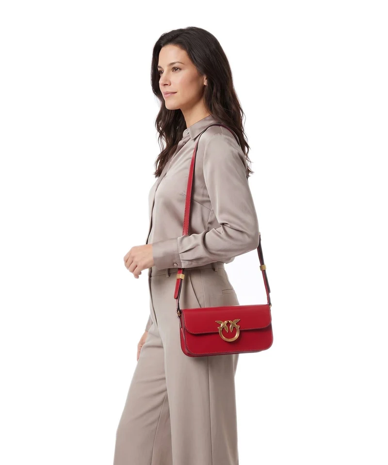 Pinko Love Box Horizontal Sac bandoulière rosso rio/antique gold