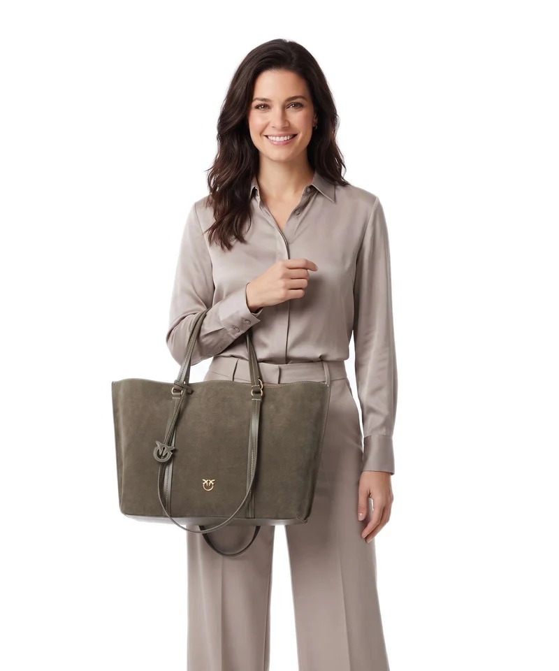 Pinko Carrie Big Cabas verde/oliva scuro/antique gold
