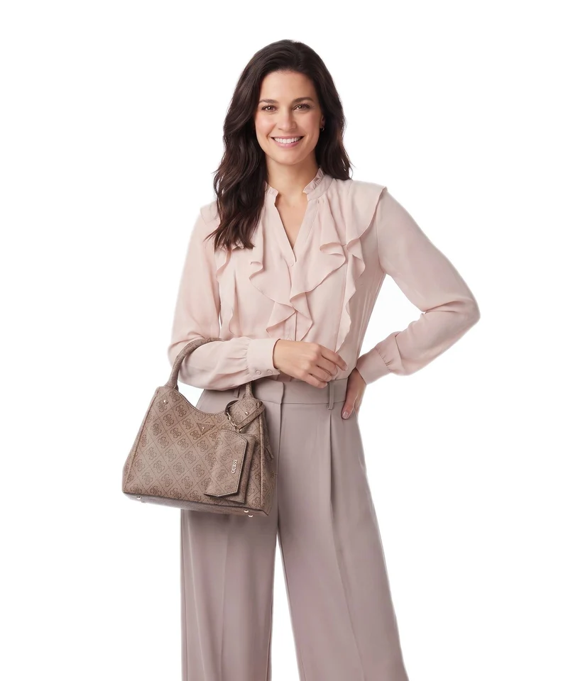 Guess Lorella Girlfriend Logo Small Sac à main latte logo