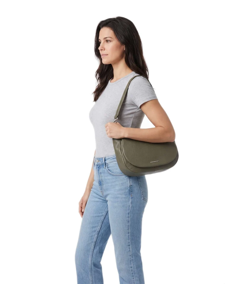 Mandarina Duck Mellow Leather Sac porté épaule winter olive