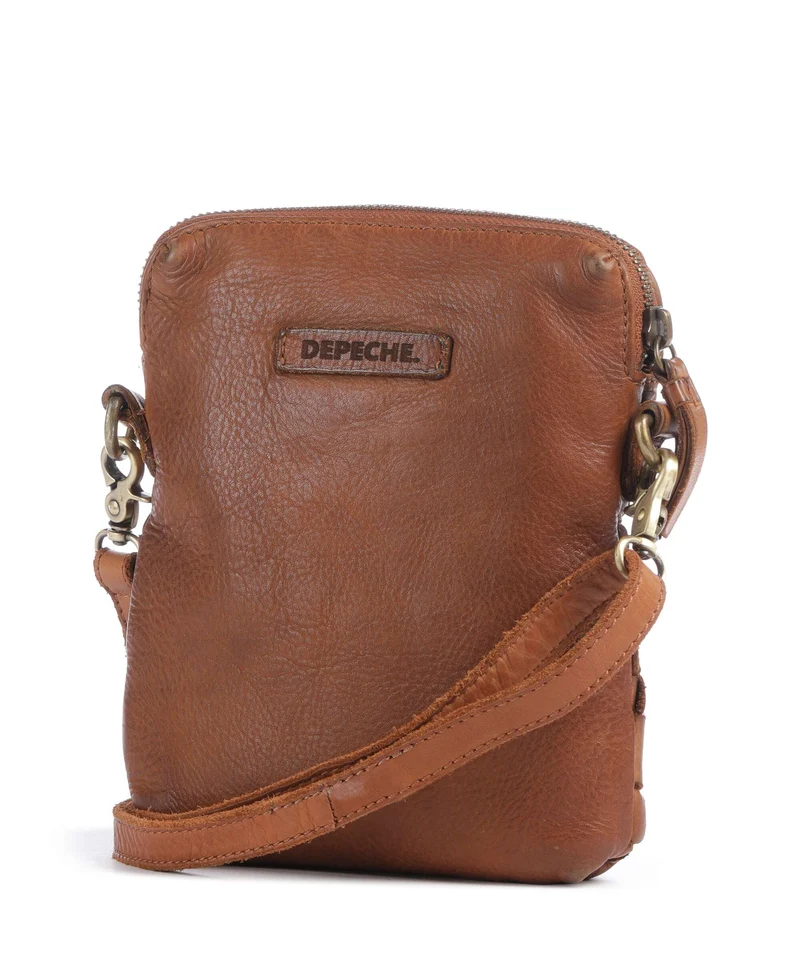 Depeche Warsaw Pochette telephone vintage cognac