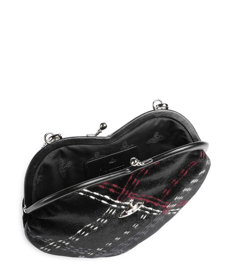 Vivienne Westwood Belle Heart Frame Velvet Check Sac à main black/multicolor