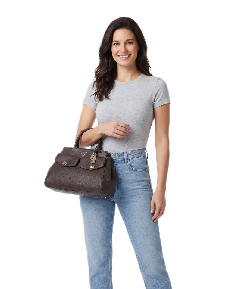 Guess Blake Large Sac à main brown logo