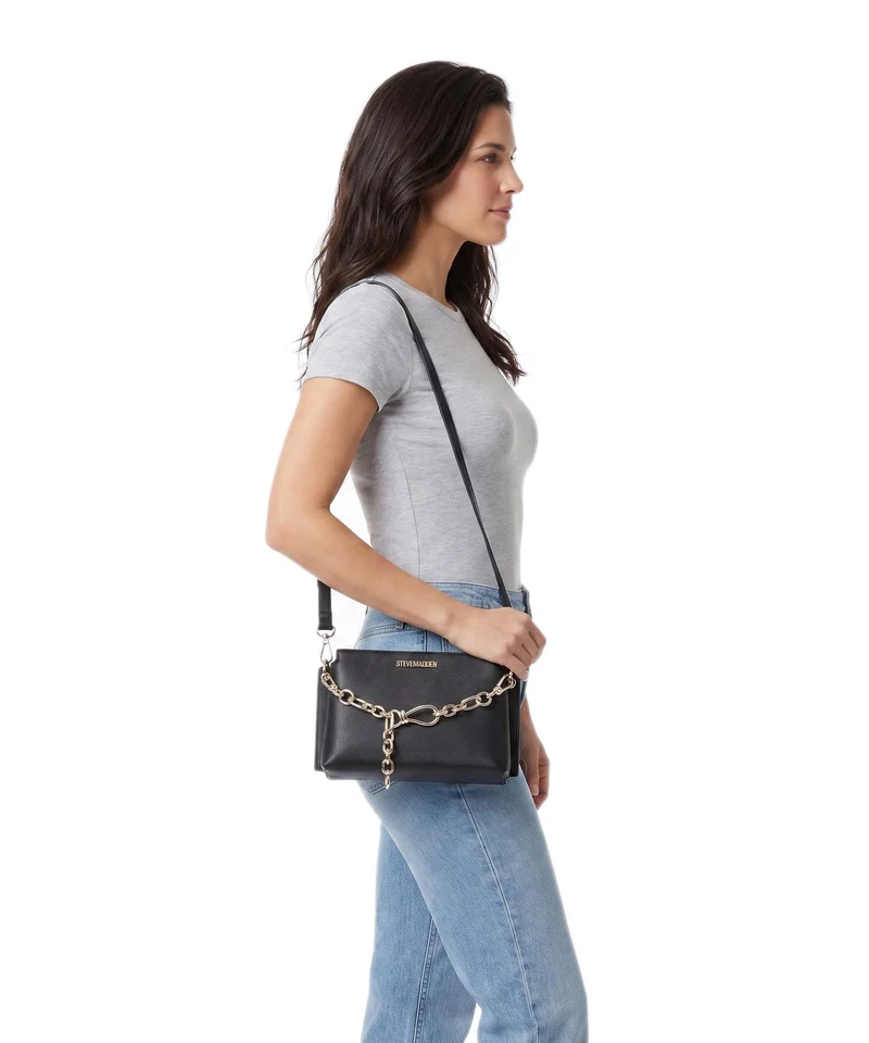 Steve Madden BROSS Sac bandoulière black/gold