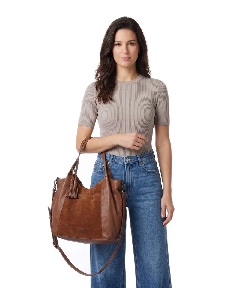 Spikes & Sparrow Suede Mix Ryana Cabas mocca
