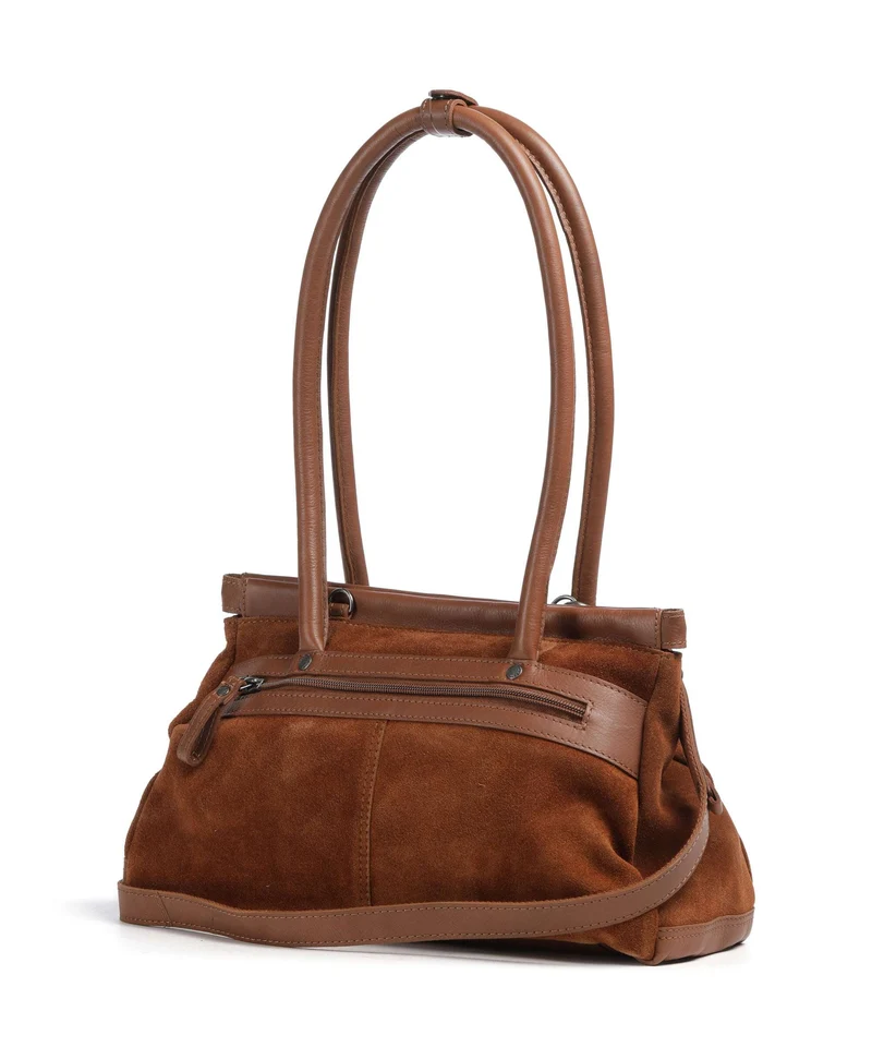 Spikes & Sparrow Suede Mix Milania Sac porté épaule mocca