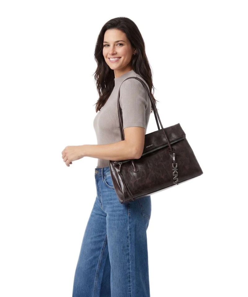 DKNY Rivington Large Sac porté épaule coffee bean