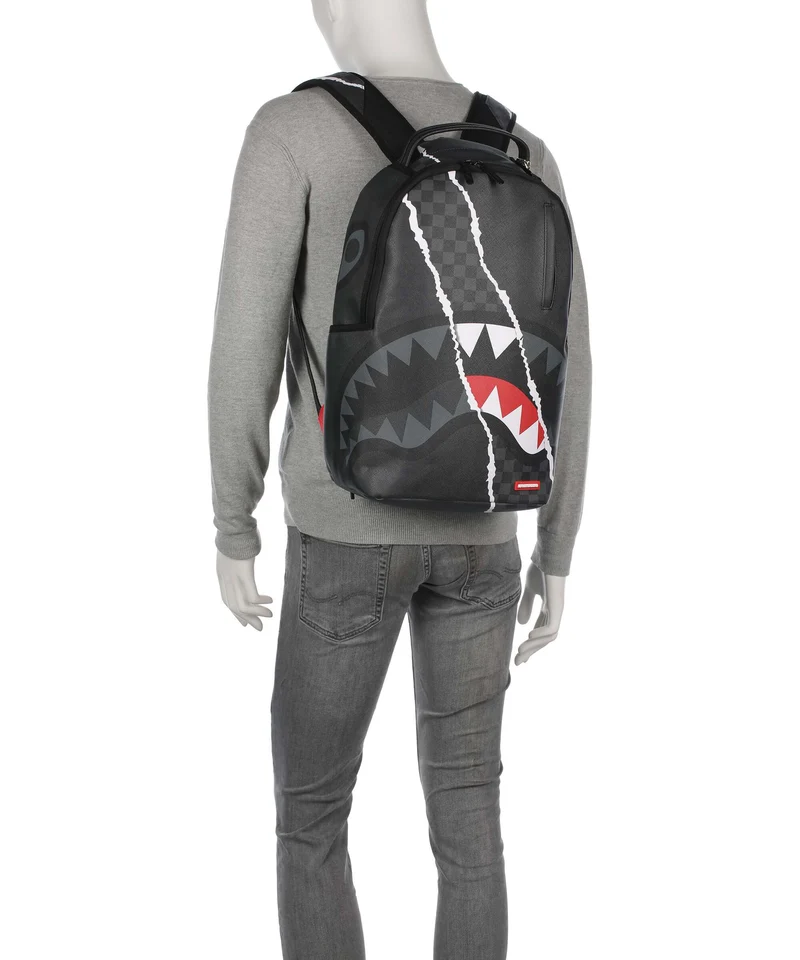 Sprayground Center Rip Revealing Gray Check Sac à dos black